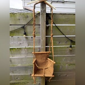 Decorative Bohemian Macrame Infant Twine Woven Swing Chair Boho Hippie